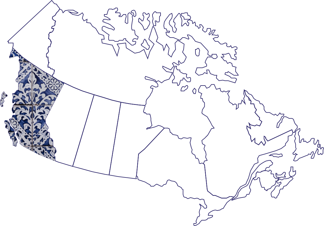 British Columbia on a map of Canada